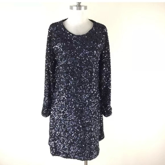 Navy Sequin Dress - Picture 3 of 5